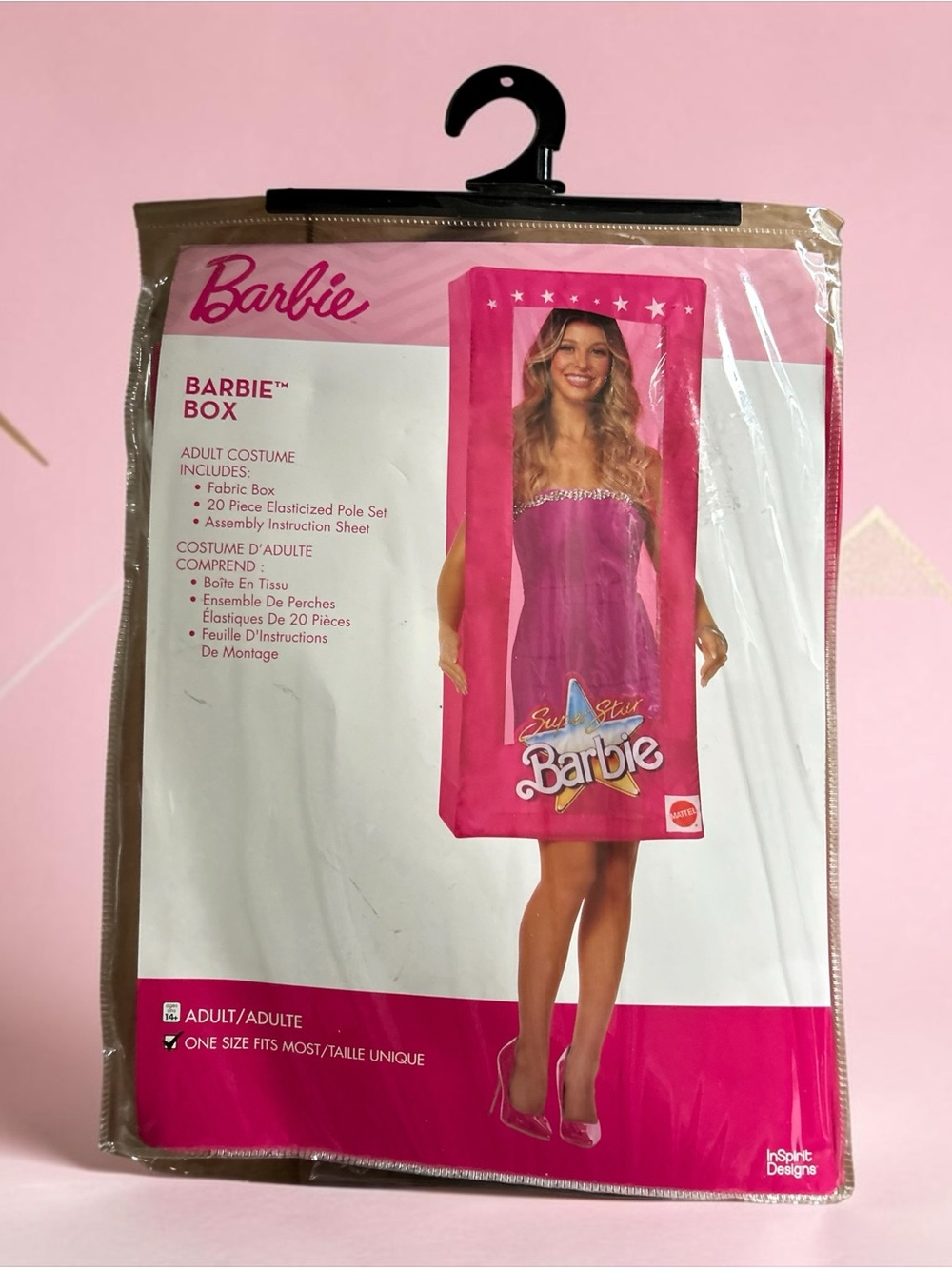 Barbie Doll Box Costume - Adult OS Bright Pink - Picture 4 of 5